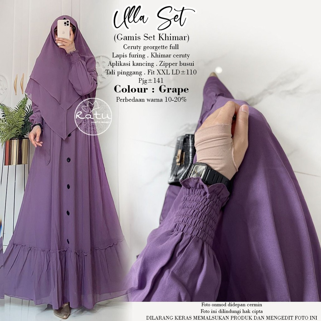 RS ~ ULLA SET SYARI ORI BY RATU * SYARI JUMBO LD 110 * GAMIS SYARI * GAMIS CERUTI * GAMIS MUSLIM WAN