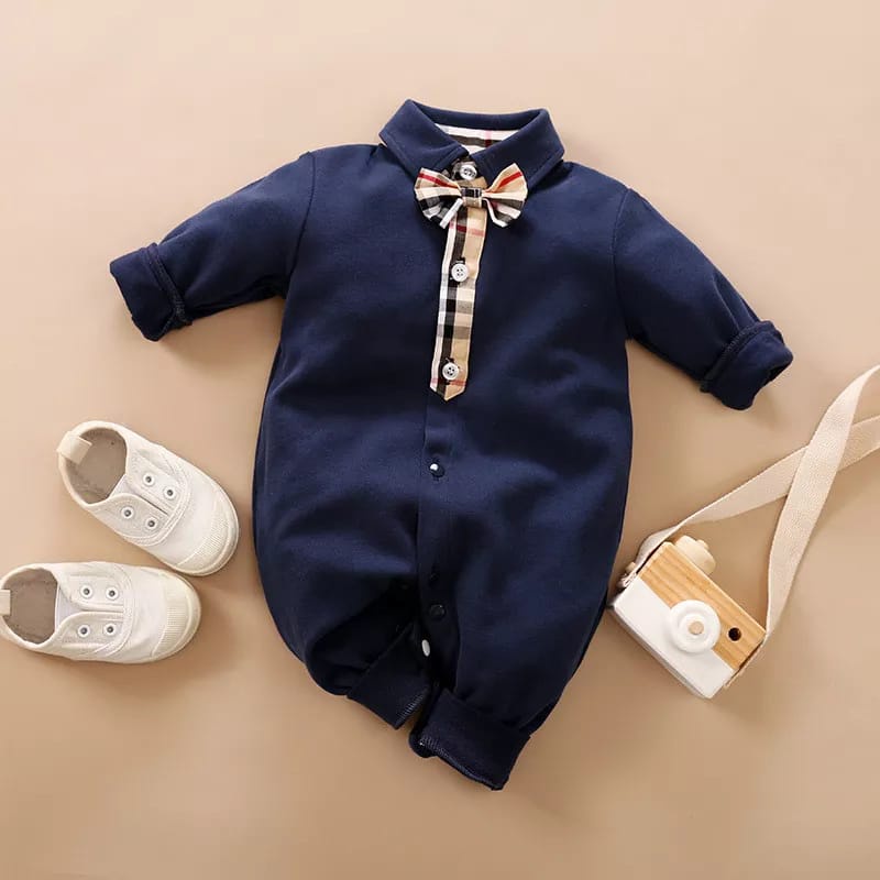 ananakstore - jumper baby keren motif tuxedo white &amp; navy keren import 0-24 bulan