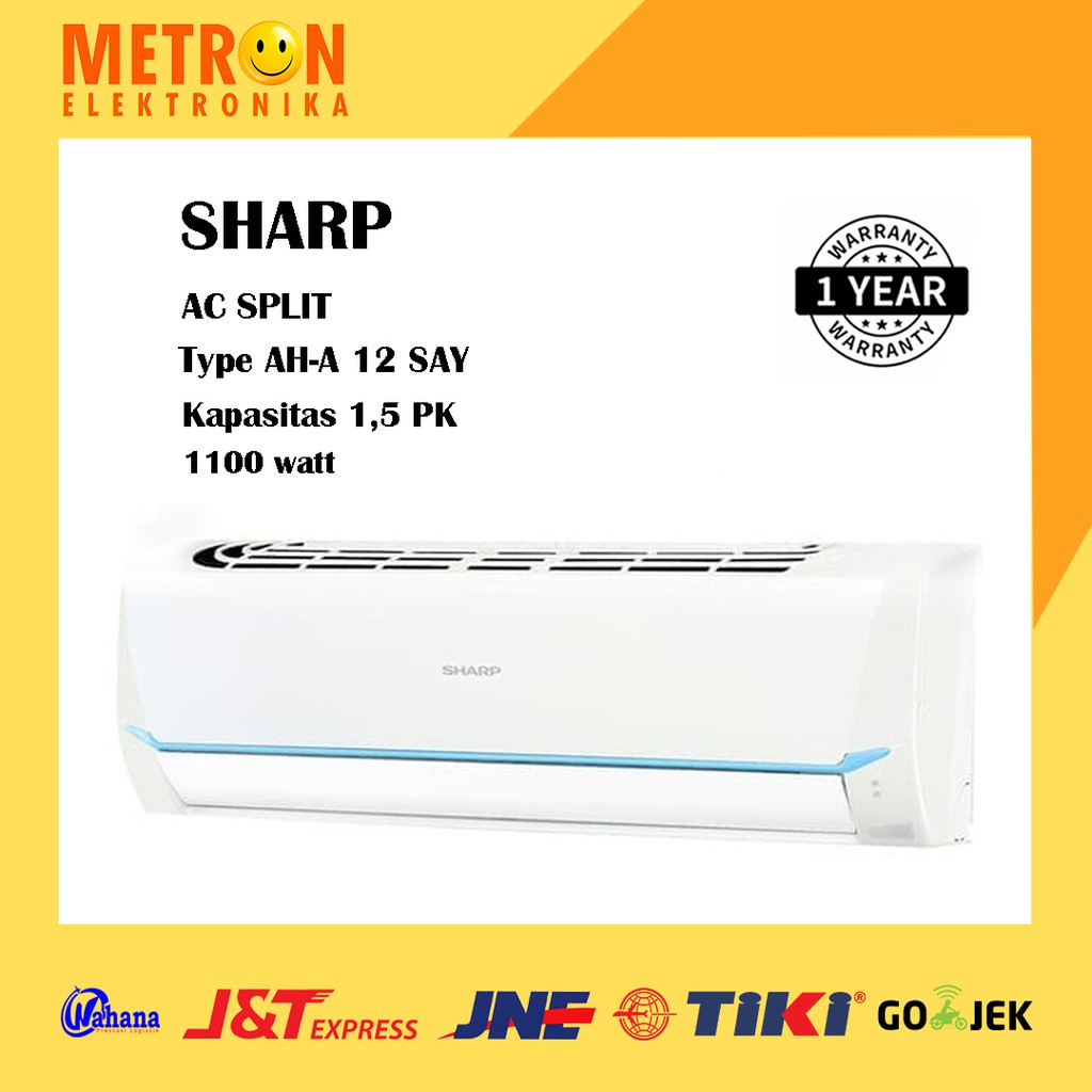 SHARP AH-A 12 SAY AC SPLIT 1.5 PK + FREON R 32 / AIR CONDITIONER / AHA12SAY