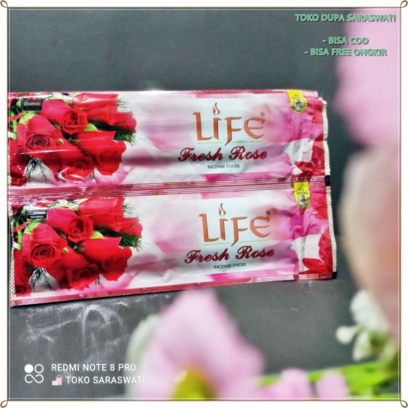 Hio Dupa Wangi Aromatherapy Fresh Rose Mawar Merah Isi 35 Stik