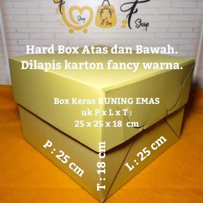 

Sale!!! Box Kotak Kue Hampers Gift Box Kuning Emas P X L X T : 25 X 25 X 18 Cm - Paling Diminati