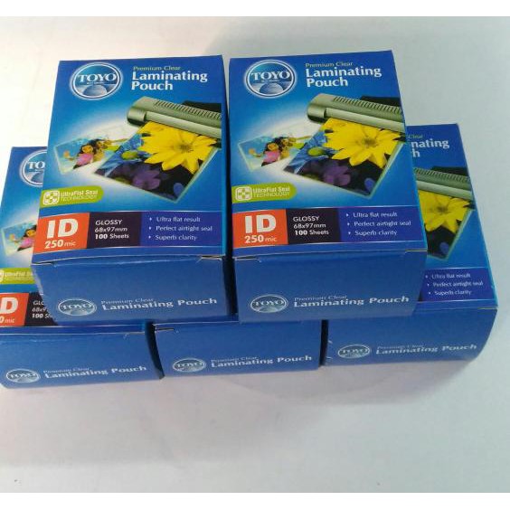 

➫ Laminating Toyo ID card 68 x 97mm 250mic isi 100 lembar ➴