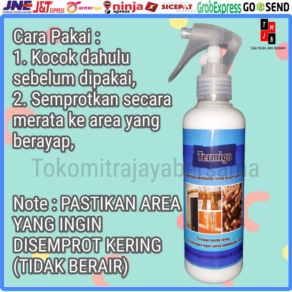 PEMBASMI OBAT RAYAP KAYU AMPUH TERMIGO LARON KUMBANG SIAP PAKAI