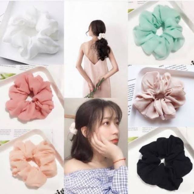 Scrunchie Hijab Ikat Rambut Cempol Rambut Medium Dan Mini