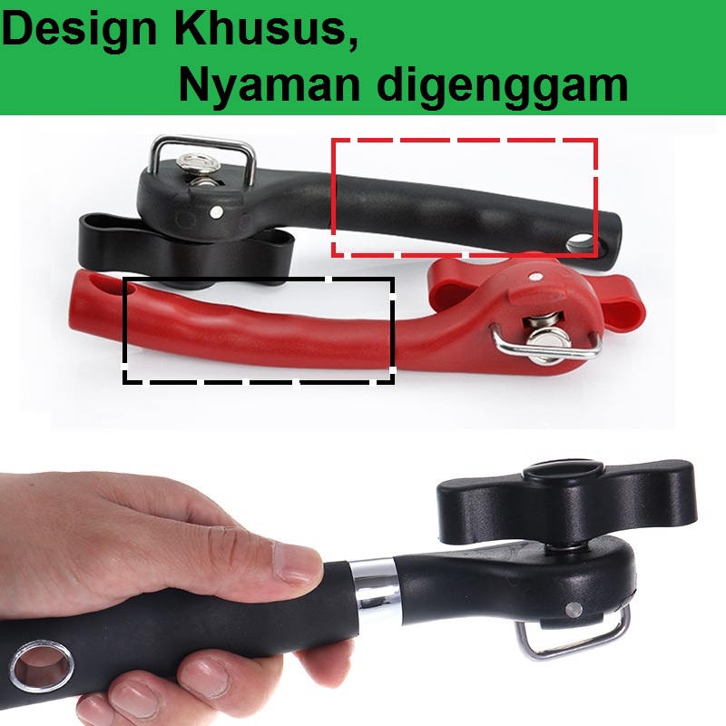 Pembuka Kaleng Can Opener Safety Alat Side Cut Aman Stainless Sealed Susu Makanan Tutup P007