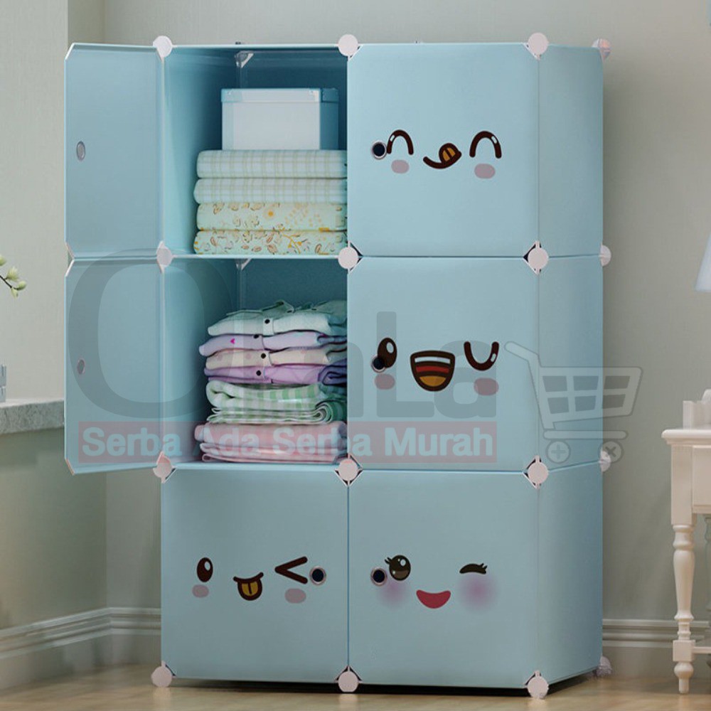 LEMARI 6 PINTU bermotif OLL-603JL-3