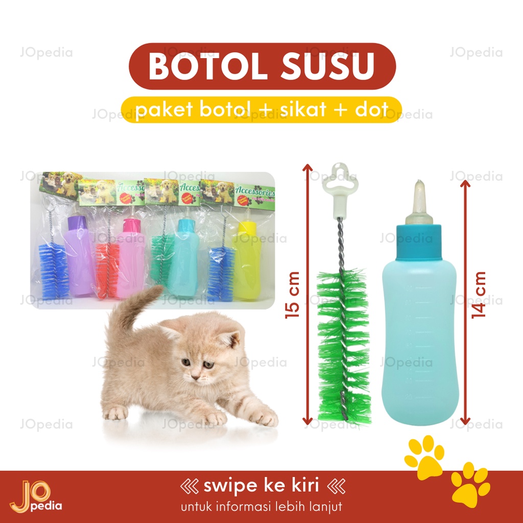 BOTOL SUSU Kucing Anjing Kelinci Set Botol Dot Sikat Pet Bottle 100ml