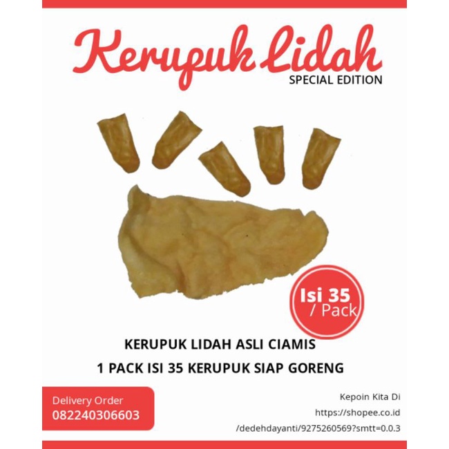 

Kerupuk Lidah / kerupuk mentah / kerupuk dorokdok / kerupuk bawang isi 35 pcs