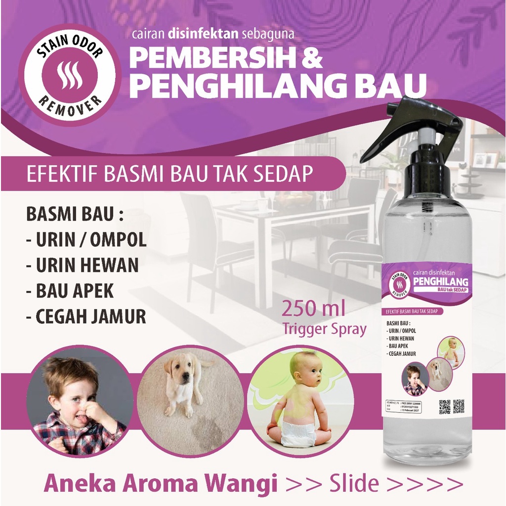 Pembersih Noda Dan Penghilang Bau Kencing Pipis Bayi,Hewan,Bau Tak Sedap Aroma Segar Kemasan 250ml Spray