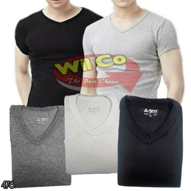 K478 Kaos Oblong V NECK  Kaos  Dalam Pria T Shirt 