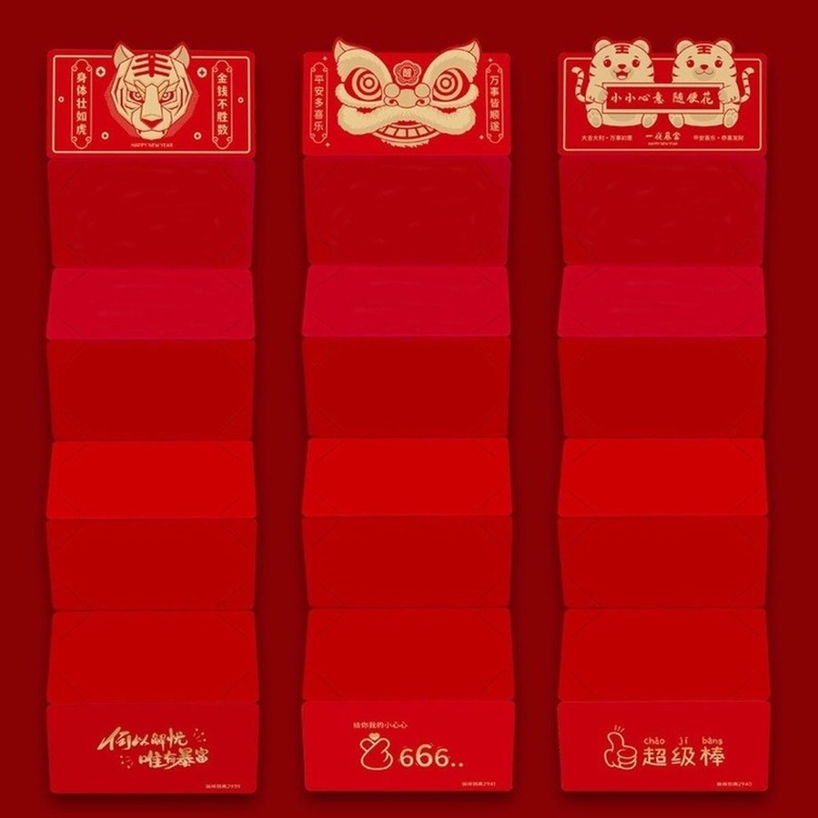 6pcs / Pak Amplop Angpao Tahun Baru Cina / Imlek Gambar Harimau Warna Merah 2022@SQF