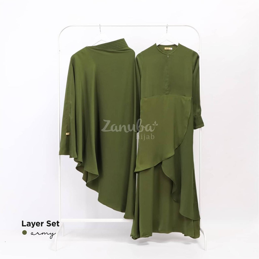 Gamis Jilbab Cadar Layer Set Zanuba Hijab
