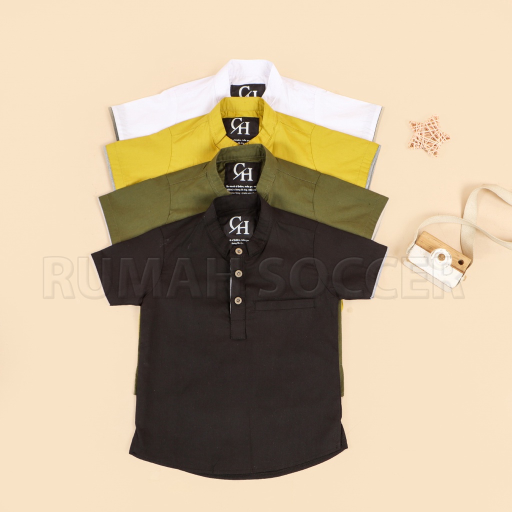 Baju Koko Anak ZIDANE Lengan Pendek Bahan Katun Popline Adem