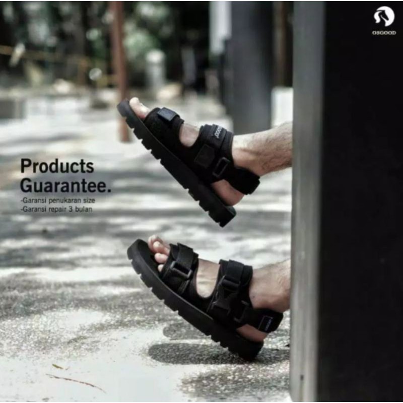 SANDAL GUNUNG - OSGOOD Garfield Full Black Series (Unisex) Pria/Wanita