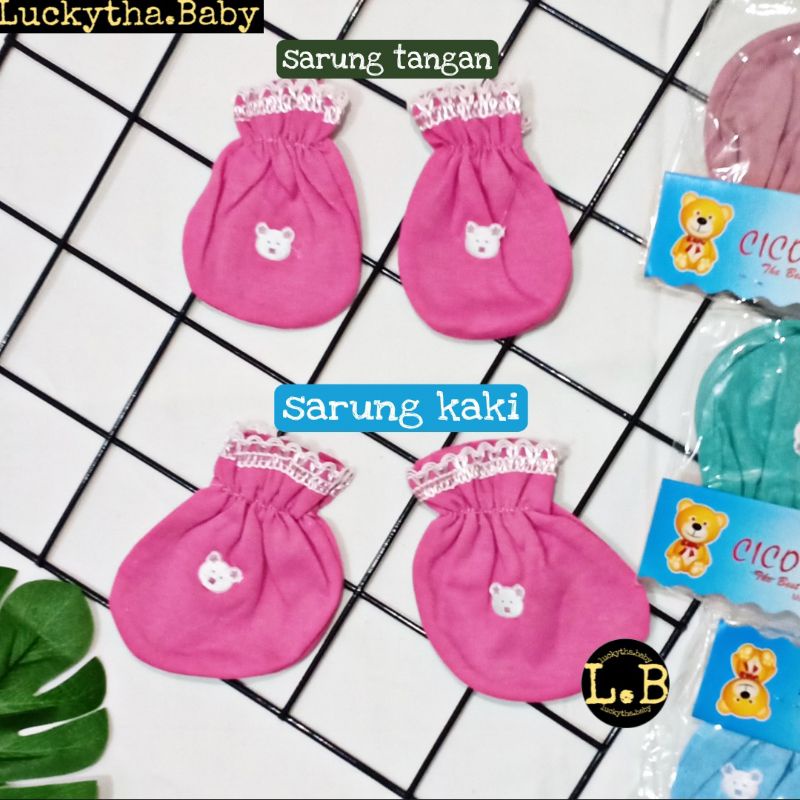 stk Cico Miko _ sarung tangan &amp; kaki bayi warna polos Cico Miko / sarung tangan bayi new born