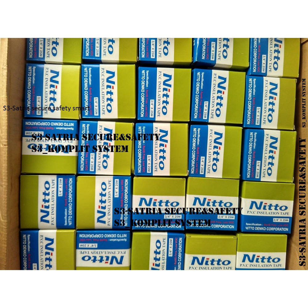 Isolasi Nitto 25M hitam 3/4 x 25M