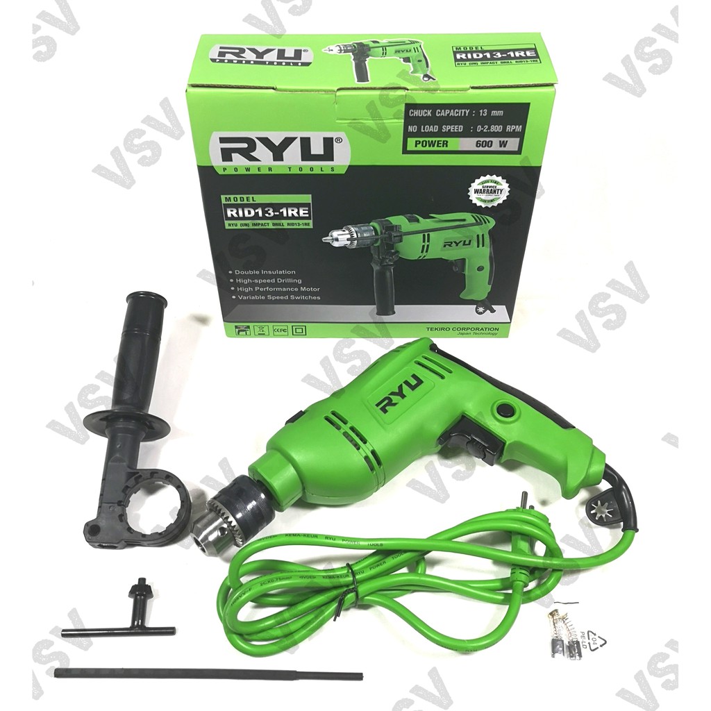 RYU Mesin Las 120A + Bor Impact 13mm Inverter MMA 120 + Impact Drill 13mm