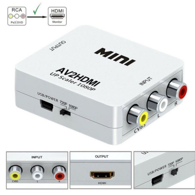 HDMI TO AV RCA CONVERTER ADAPTER MINI HDMI2AV / CONVERTER RCA TO HDMI