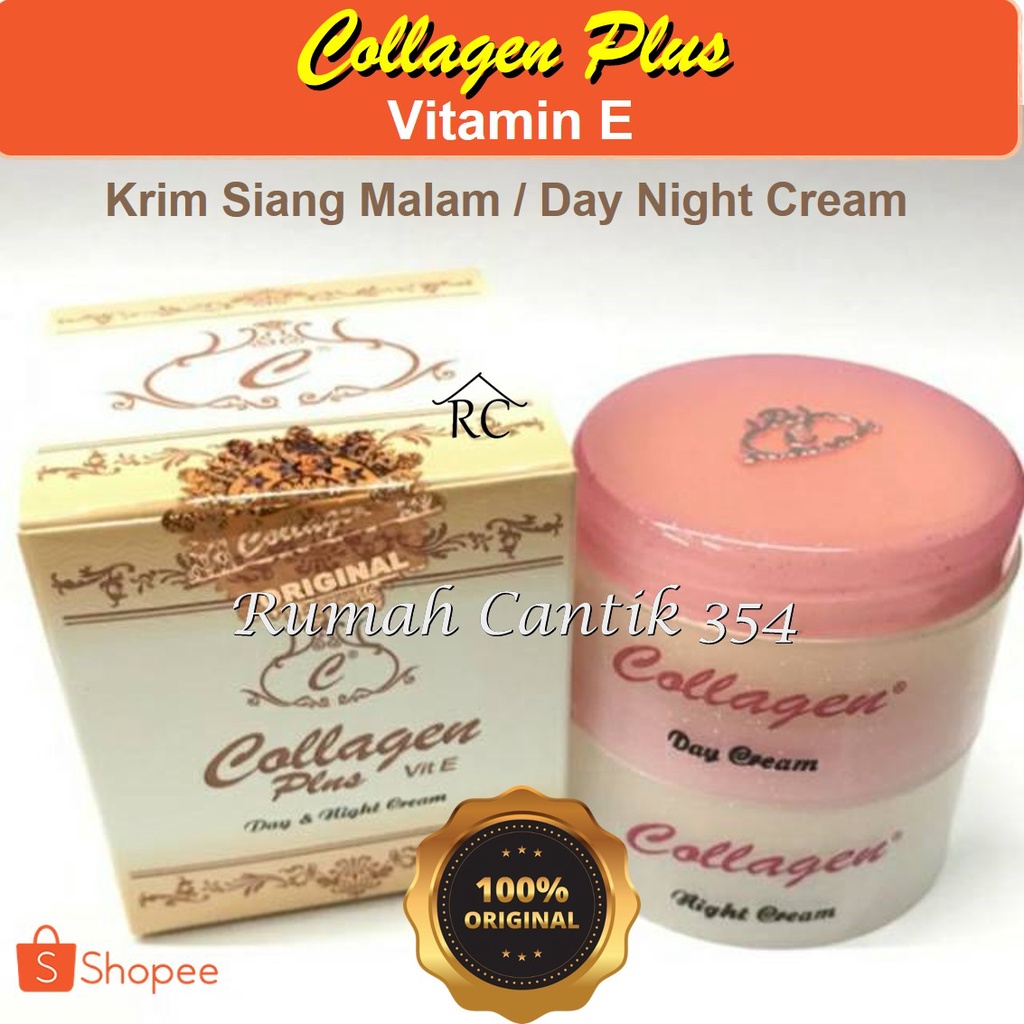 Cream Collagen Day Night Cream / Krim Siang Malam Rumah Cantik 354 Collagen Perawatan Pelembab Wajah