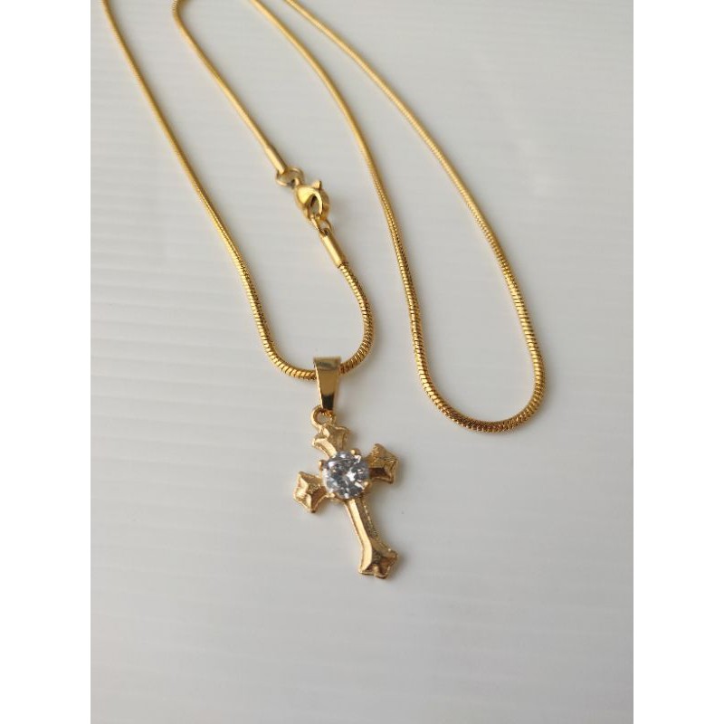 Kalung  Salib Permata Import Kalung Rohani Kalung Titanium18