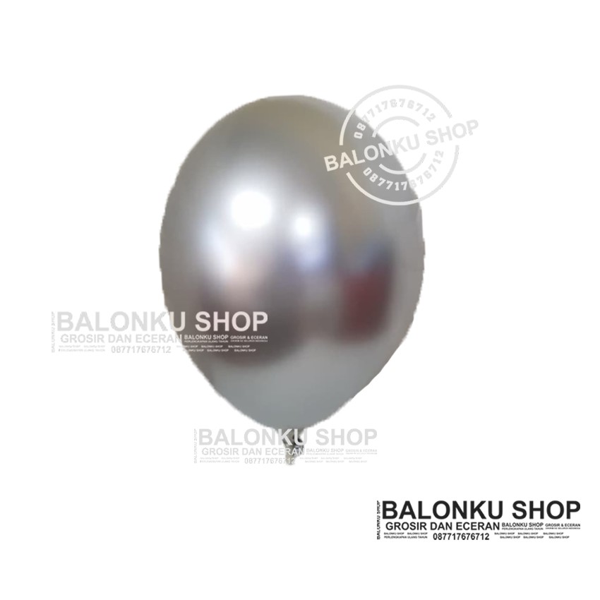 Balon Latex Chrome / Balon Chrome Silver isi 50 Pcs