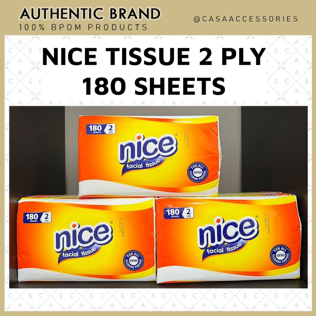 Nice Tissue Tissu Tisu Wajah 180 sheets 2 ply / Facial Tissue