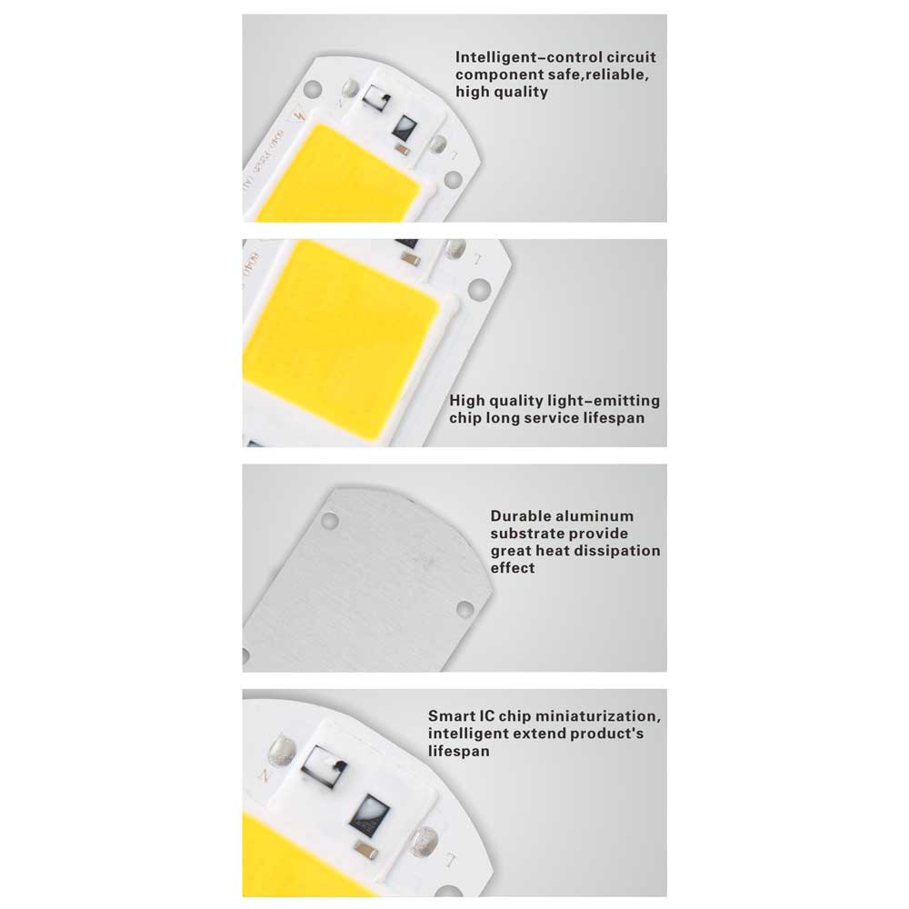 GS8u Arcomm Chip Lampu Cob Led Floodlight Spotlight 220v 20w Warm White 3000~3500k - White Or-i