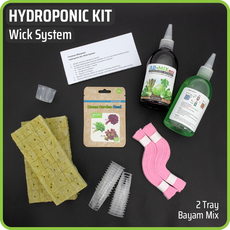 Paket Pemula Hidroponik Lengkap - Hydroponic Kit Wick System - 2 Baki