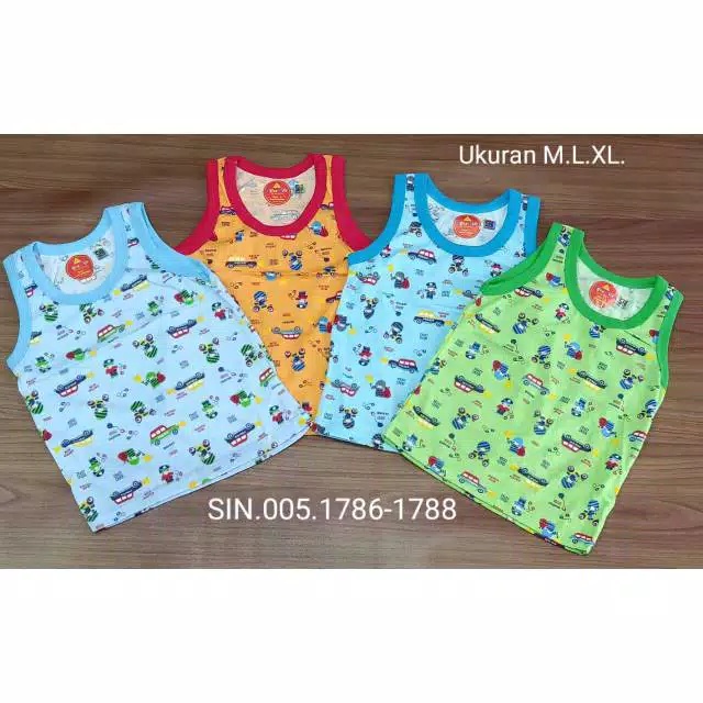 SS - ECER(XL -S) Singlet Anak Motif Agree Kids / Singlet Halus /Singlet Premium