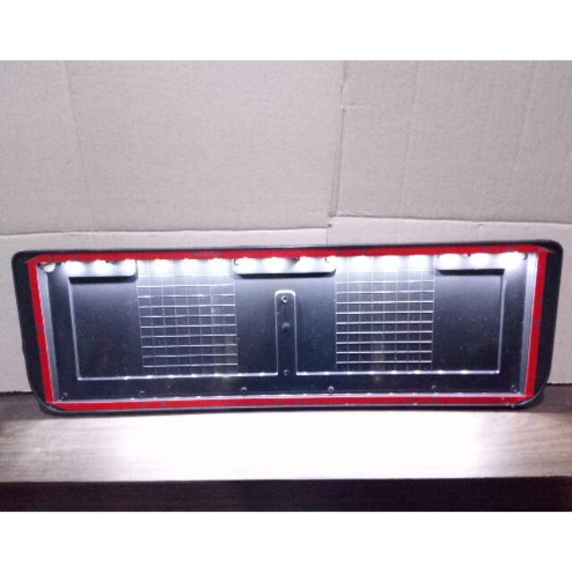 dudukan plat nomor mobil / tatakan plat nomor mobil plat nomor mika acrylic lampu putih / biru
