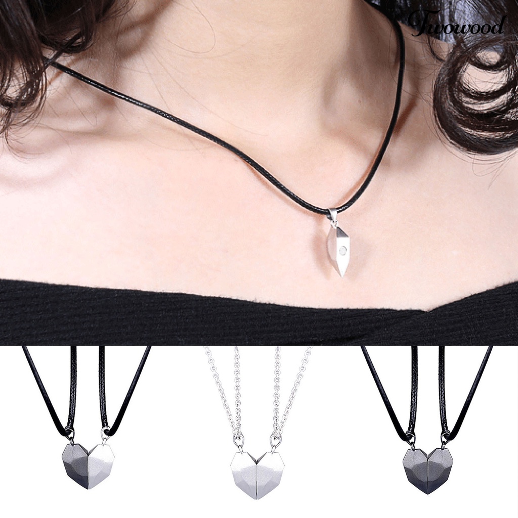 2pcs / Set Kalung Magnetik Bentuk Geometris Untuk Unisex