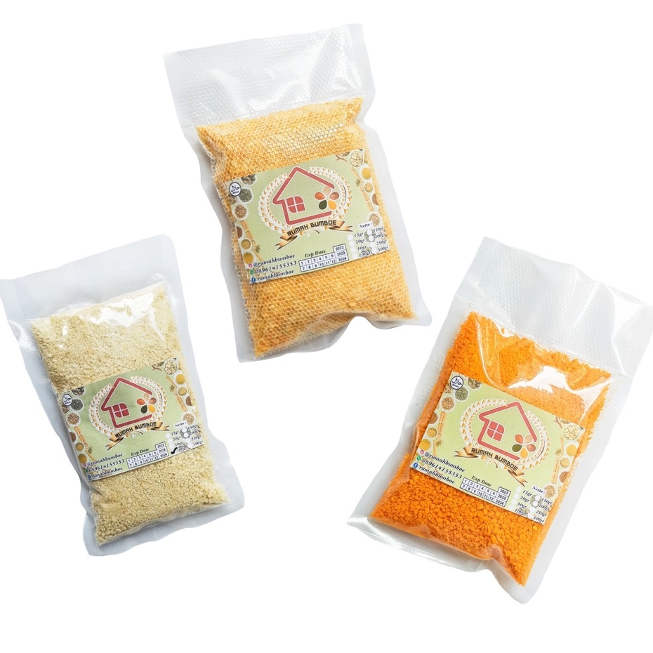 

(100 gr) TEPUNG ROTI Orange Mix Putih Kasar Tepung Panir Panko Tepung Roti Kasar Baking Kue dan Roti