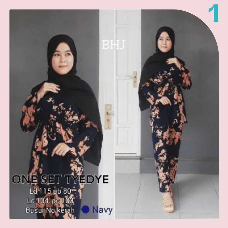 Tie Dye Tiedye Set Tie Die Tiedie One Set Busui Setelan Lengan Panjang Bahan Rayon Tebal Adem