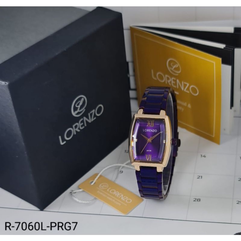[ORIGINAL] 8 Warna Jam Tangan Wanita Lorenzo R7060 Segi Rantai Anti Air