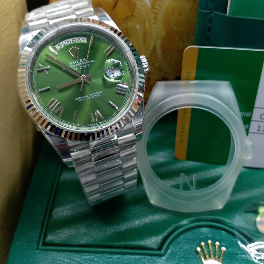 Jam Tangan Rolex Oyster Day Date Perpetual Clone Green Matic Saphire Grnsi 1 Limited Edition
