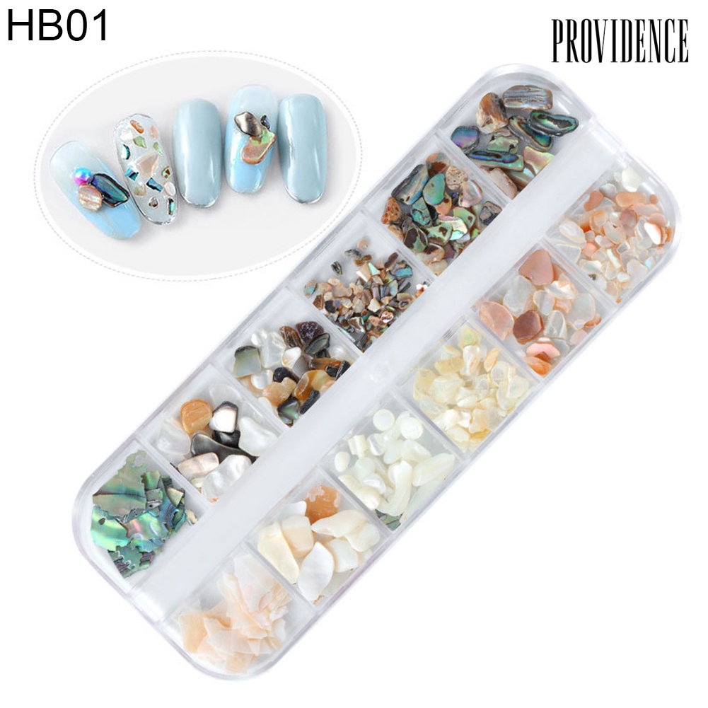 Providence 12 Styles Crushed 3D Irregular Shell Pieces Nail Art Decorations UV Gel Tips