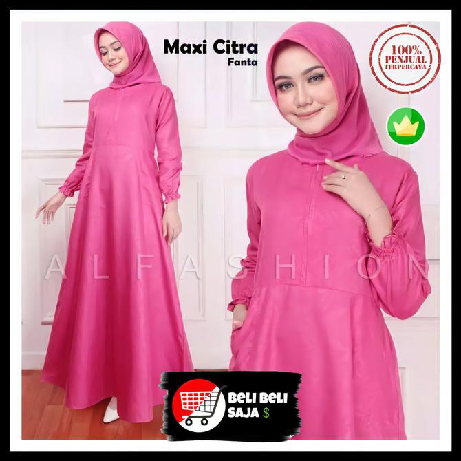 TERMURAH Baju Gamis Wanita Terbaru Gamis Polos Wanita Cantik (Hanya Gamis Saja) - Army