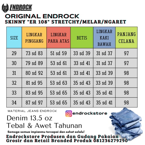 ORIGINAL endrock wash 108 | Celana jeans pria hitam wash awet tahunan