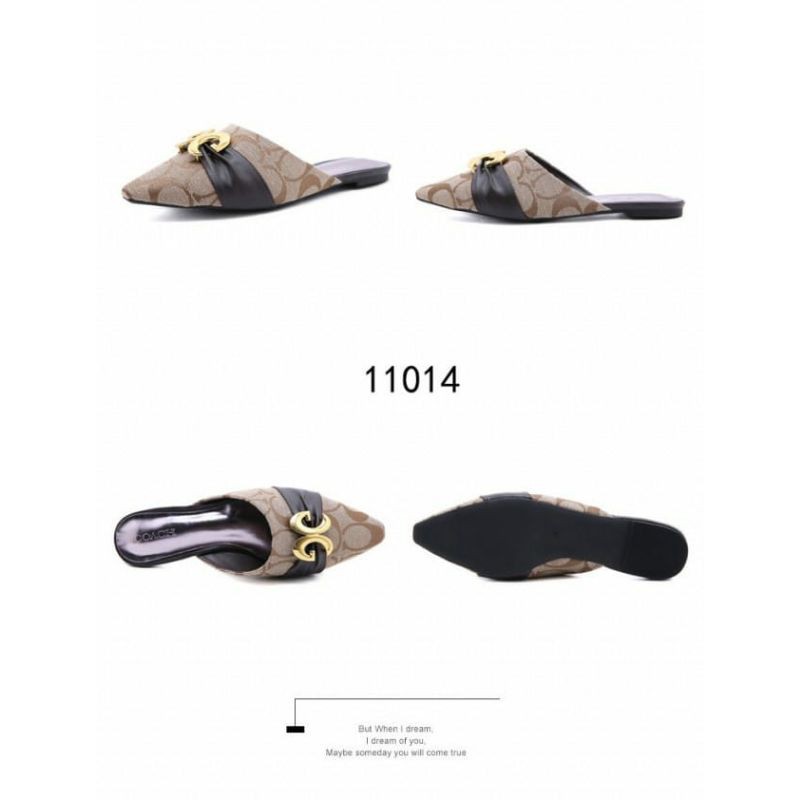 Sepatu Coach Canvas Signature Logo Flat Shoes 11014 Semi Premium*