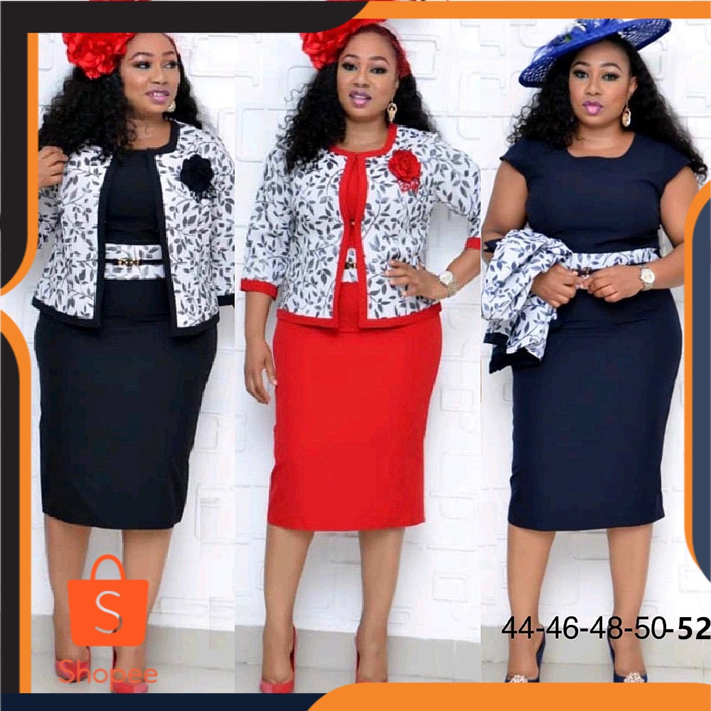 Jumbo Dress 2xl6xl Afrika Plus Ukuran  Wanita TwoPiece Set Ibu Memakai Mantel Cetak Gaun Jx034