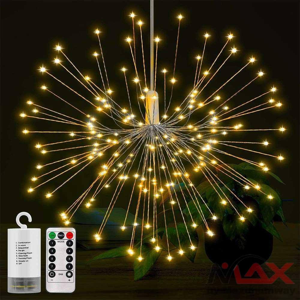 Toifucos Lampu Hias Gantung Model Fireworks 120 LED with Remote S14622 Warna Warm White