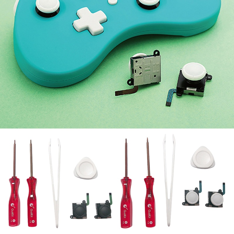 Btsg 6in1 Game Controller Repair Tool Kit 3D Analog Joystick Sensor Rocker Pengganti Cross Y Obeng+Tweez