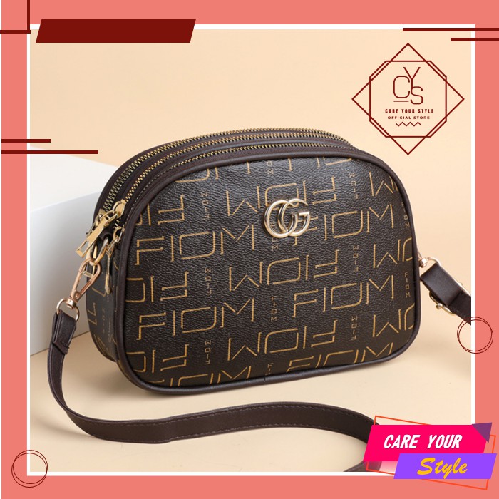 CYS Tas Selempang Wanita Motif Style Fashion Kasual Tas Bahu Cewek Sling Bag Women Kulit PU T241