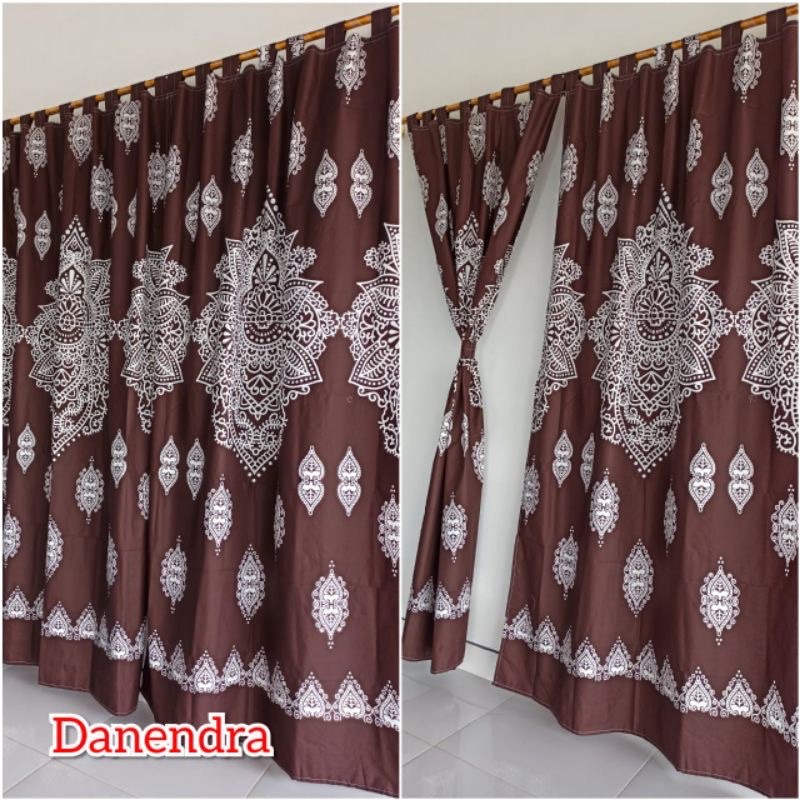 [ PINTU DAN JENDELA ] GORDEN TALI + PONI MOTIF SULTAN COPRA COKLAT