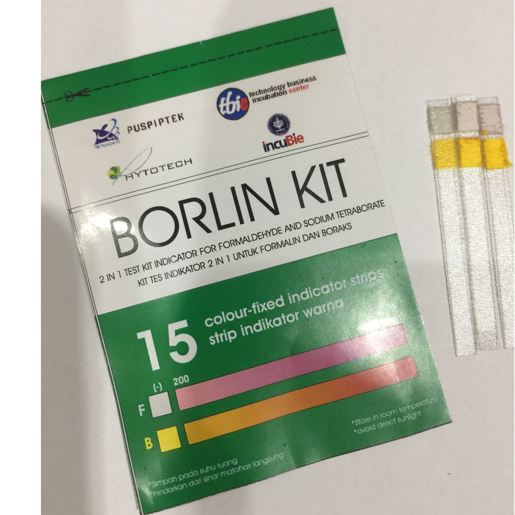 Test kit Pendeteksi Boraks dan Formalin dalam satu strip (BORLIN KIT)