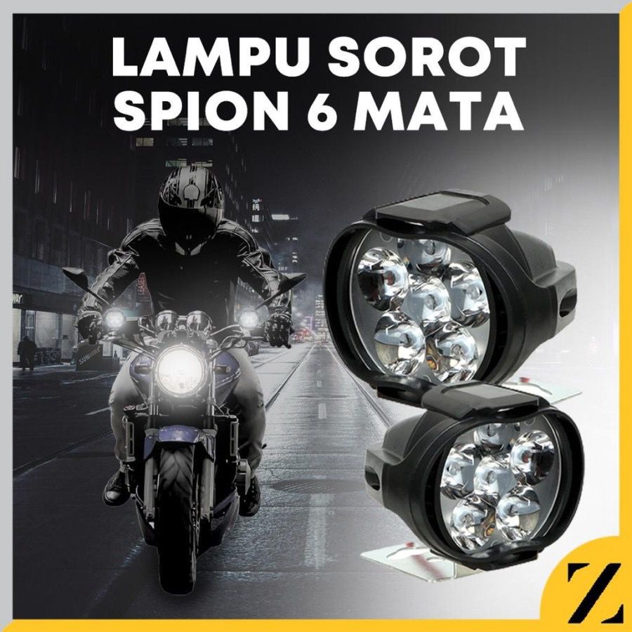 1 PCS LAMPU TEMBAK SOROT LED SPION MOTOR WORK LIGHT CREE 6 MATA 10 WATT 12V