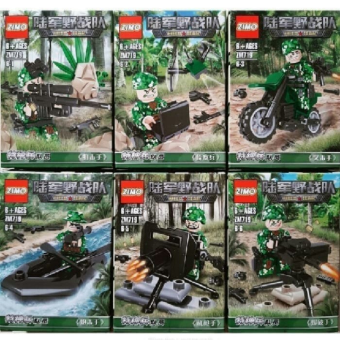 BISA COD Lego Abri Tni Tentara Polisi Polri Swat Isi 6Pcs Weapon Soldier Police TERBATAS