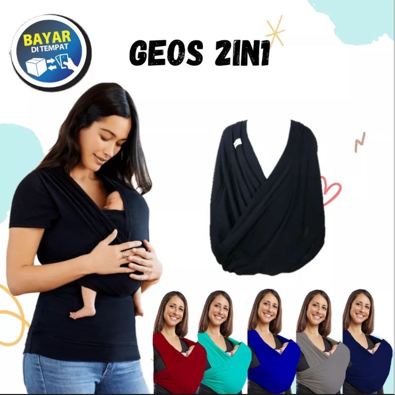 Gendongan Bayi Balita Kaos ( Geos) Gendongan bayi 2 in 1 Gendongan samping Dan Gendongan depan Home Made No merk SUPER PREMIUM Murah Terlaris