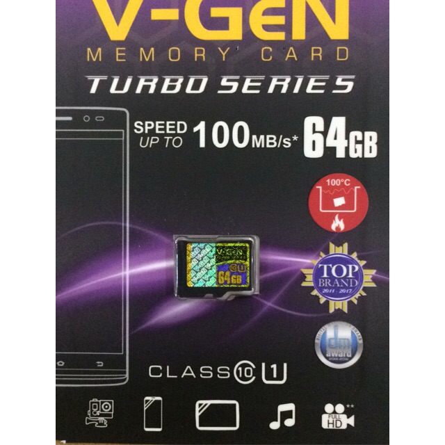 B*    Memory Micro SD / MicroSD Vgen Class 10 64GB Original