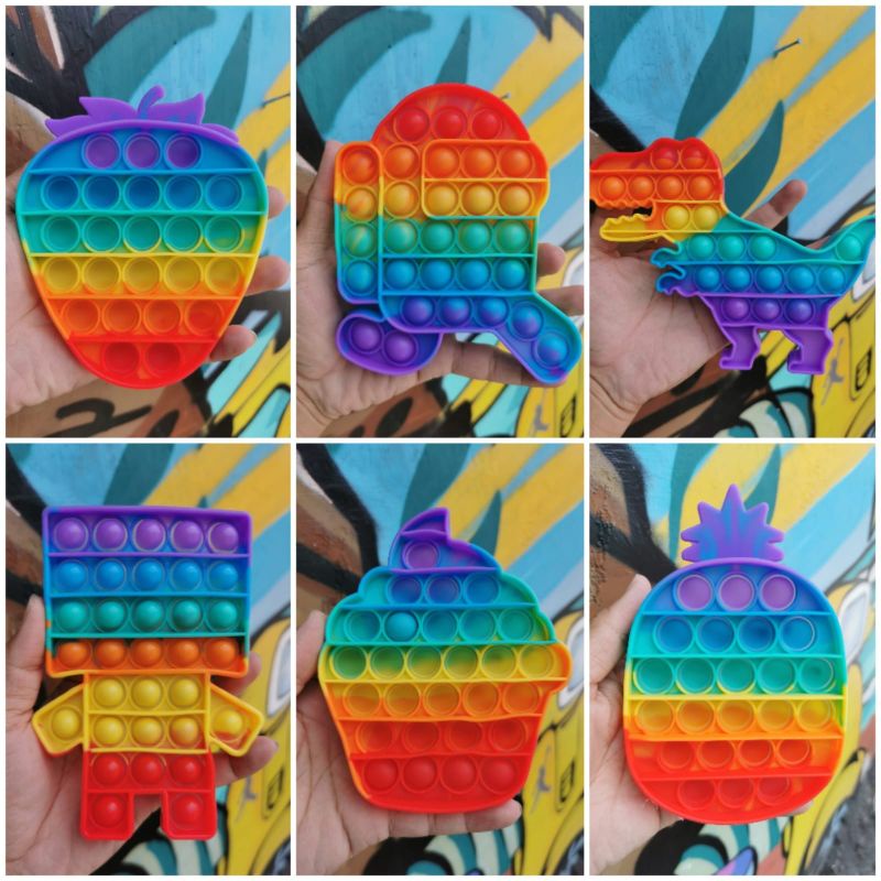 pop it fidget toy rainbow 12cm Atau Karakter